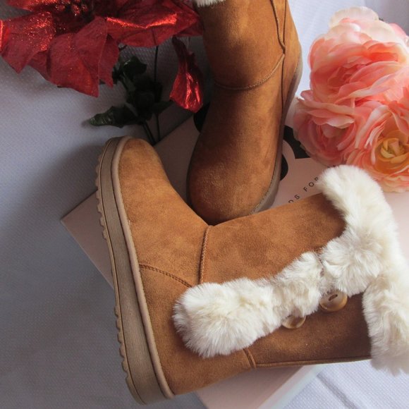 SO SOPHIA BIG GIRLS CHESTNUT WINTER BOOTS (SIZE 6) - Picture 15 of 16